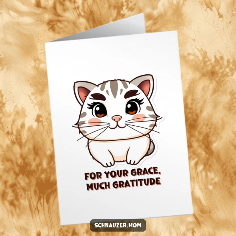 Funny Free Printable Thank You Card: Distinguished character with bushy eyebrows and whiskers tipping his hat politely.