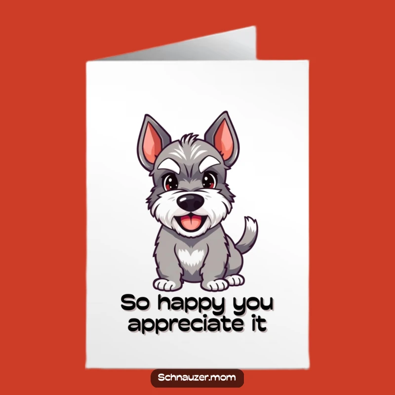 Free Printable Schnauzer Thank You Card: Grateful Wag - Funny Dog DIY Gift