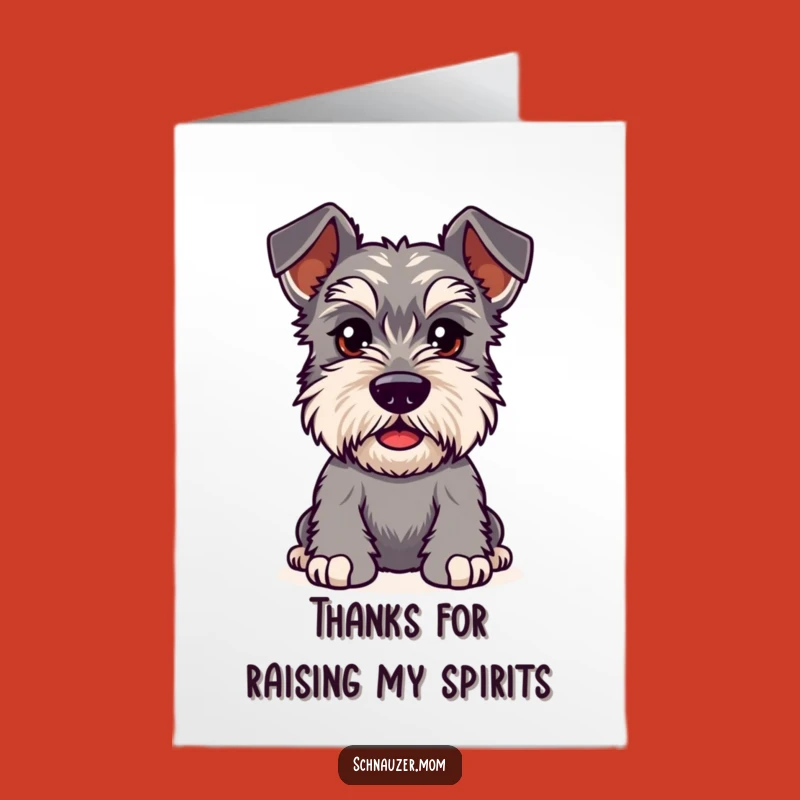 Free Printable Thank You Card: Curious Kawaii Schnauzer Eyebrows Downloadable Gift