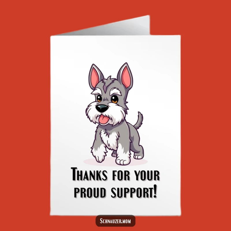 Free Printable Thank You Card: Proud Kawaii Schnauzer Gratitude Strut
