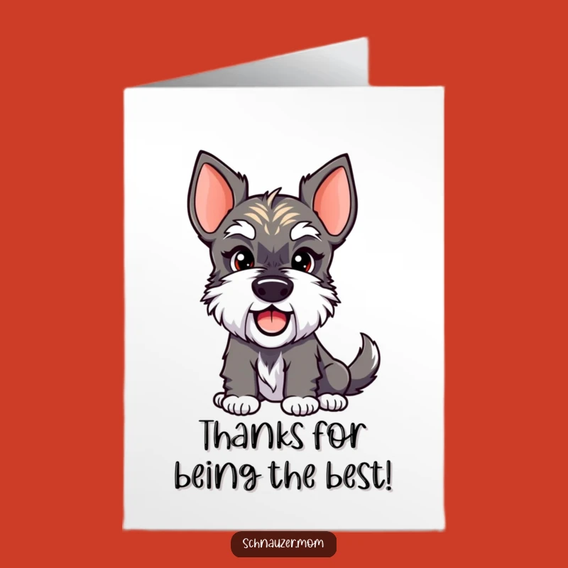 Funny Schnauzer Thank You Card Free Printable: Grateful Dog Downloadable Gift