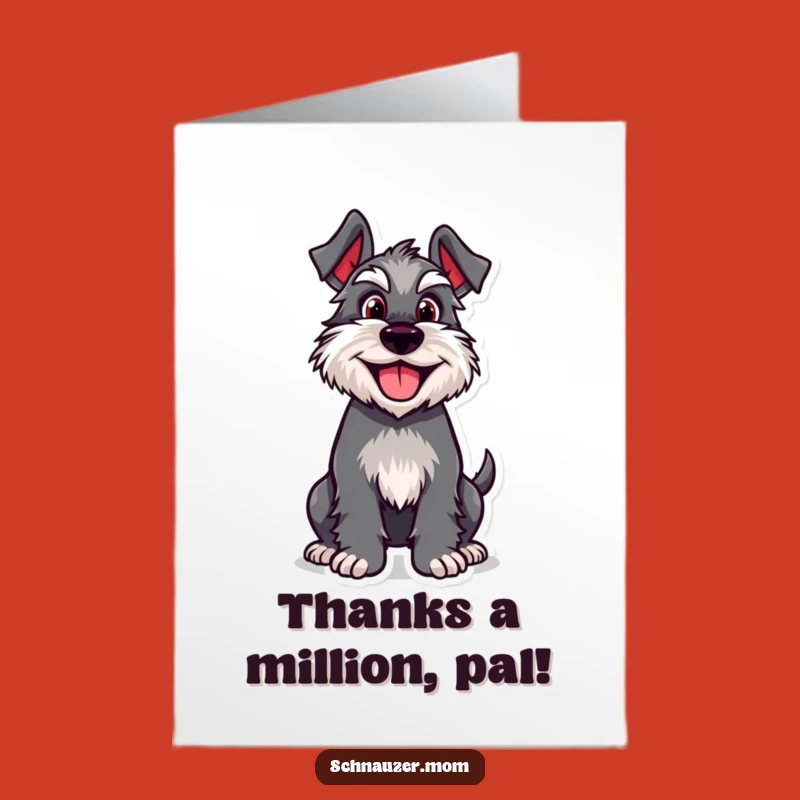 Free Printable Schnauzer Thank You Card: Joyful Wagging Tail Funny Downloadable Gift