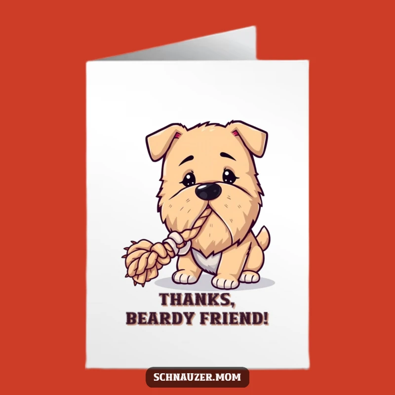 Free Printable Thank You Card: Bearded Dog's Tug for a Humorous Thanks