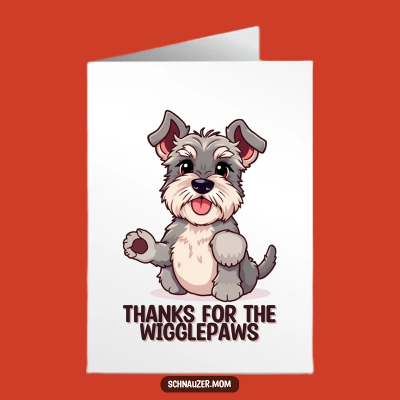 Free Printable Funny Schnauzer Headstand Thank You Card - Wiggle Dog Downloadable
