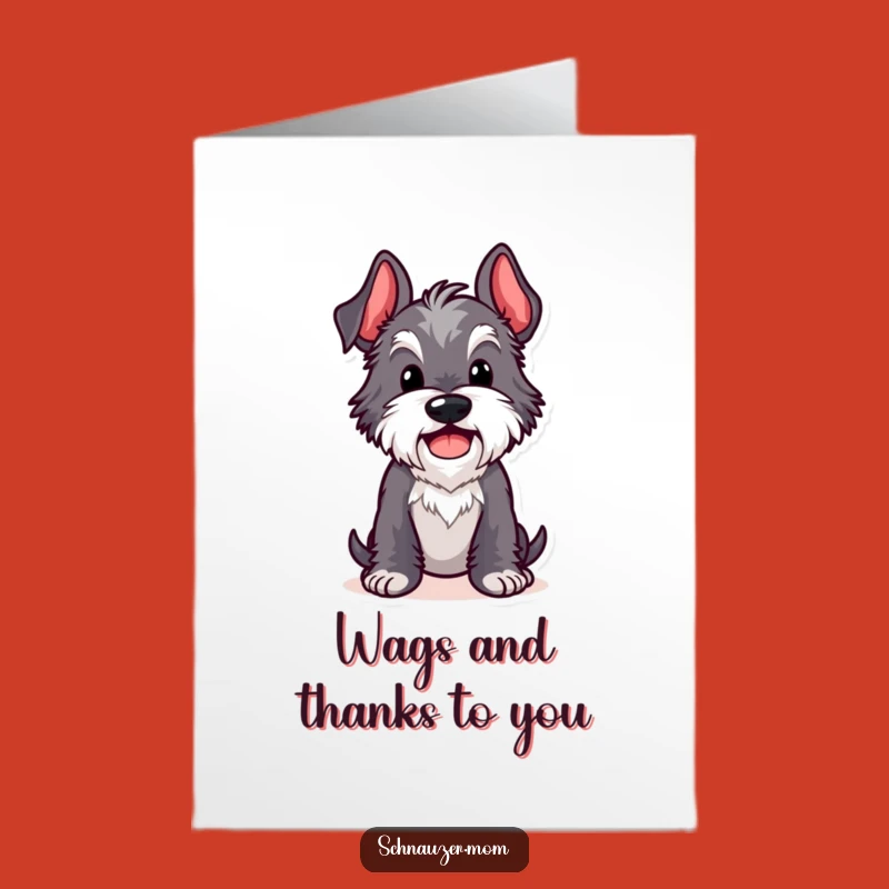 Free Printable Thank You Card: Kawaii Schnauzer's Funny Pose