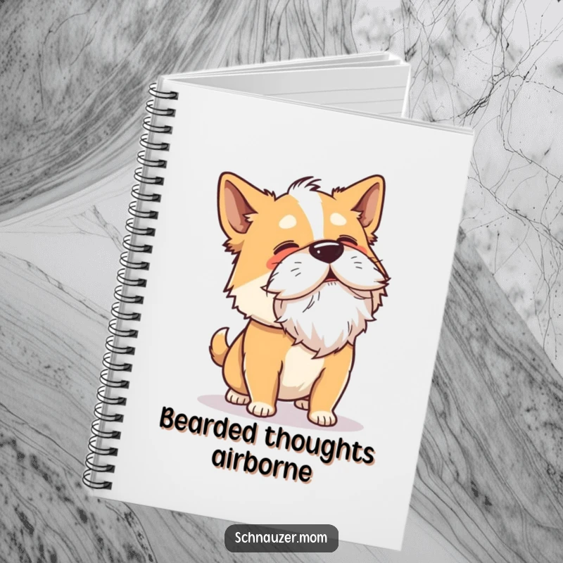 Funny Shaking Dog Notebook: A dog shakes its head vigorously, its beard flying, perfect for jotting down your funny ideas.