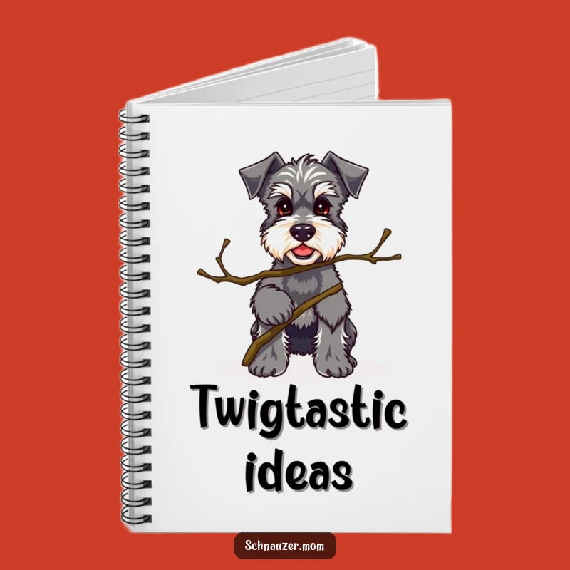 Funny Kawaii Schnauzer Twig Notebook - Record Your Treasures