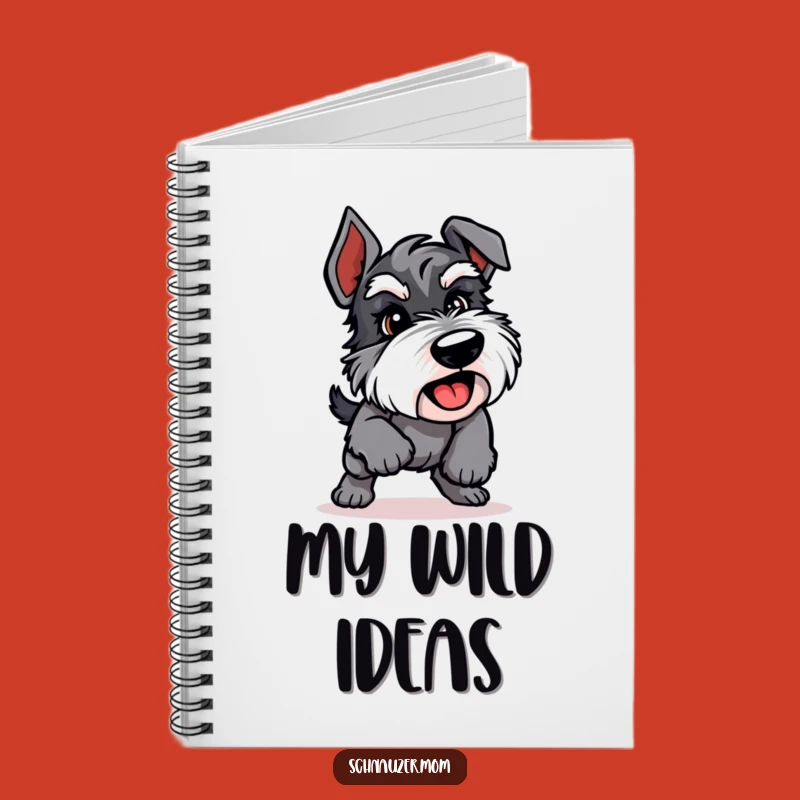 Funny Playful Schnauzer Pounce Notebook - Journal Energetic Dog Ideas.
