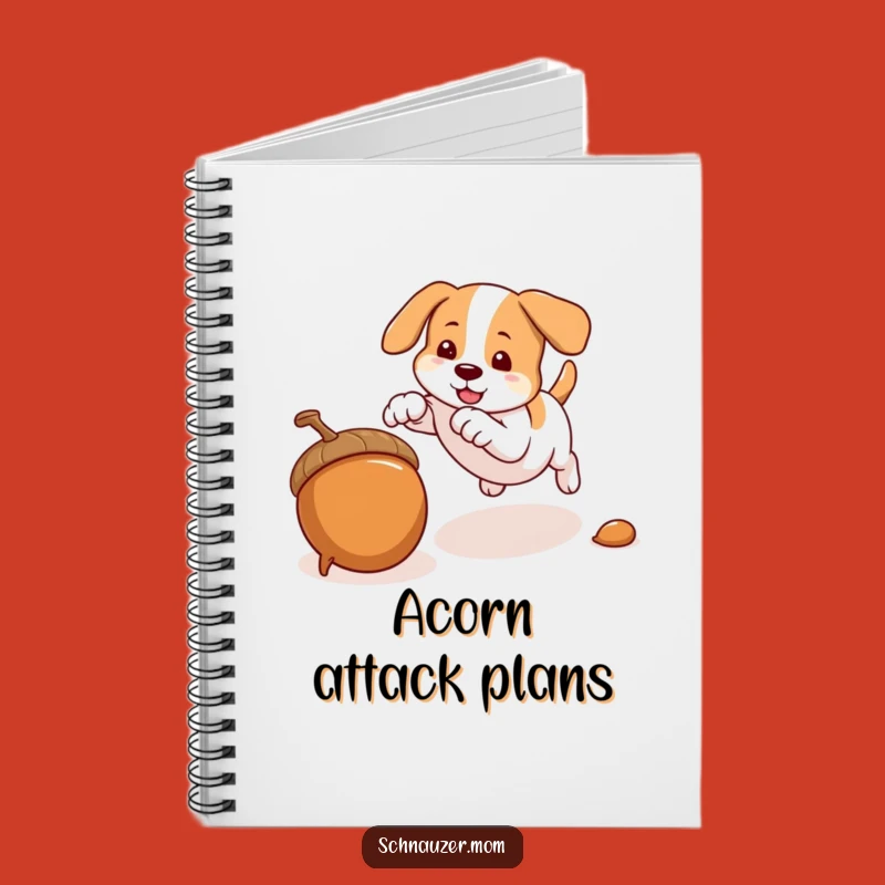 Funny Pouncing Dog Acorn Notebook - Hilarious Journal for Active Ideas Gift