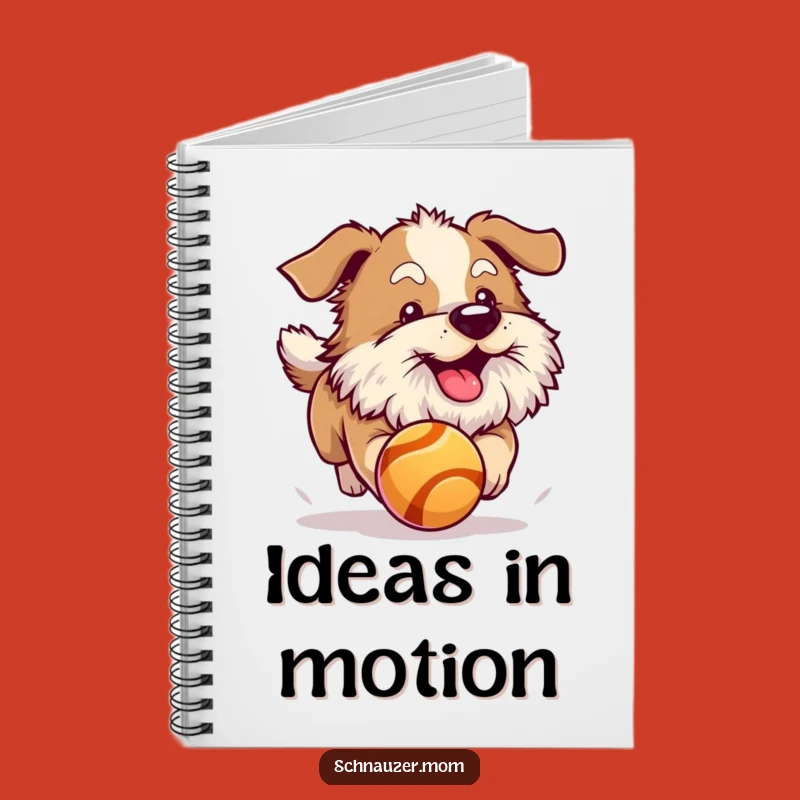 Funny Fluffy Beard Dog Ball Chase Notebook - Playful Pup Journal