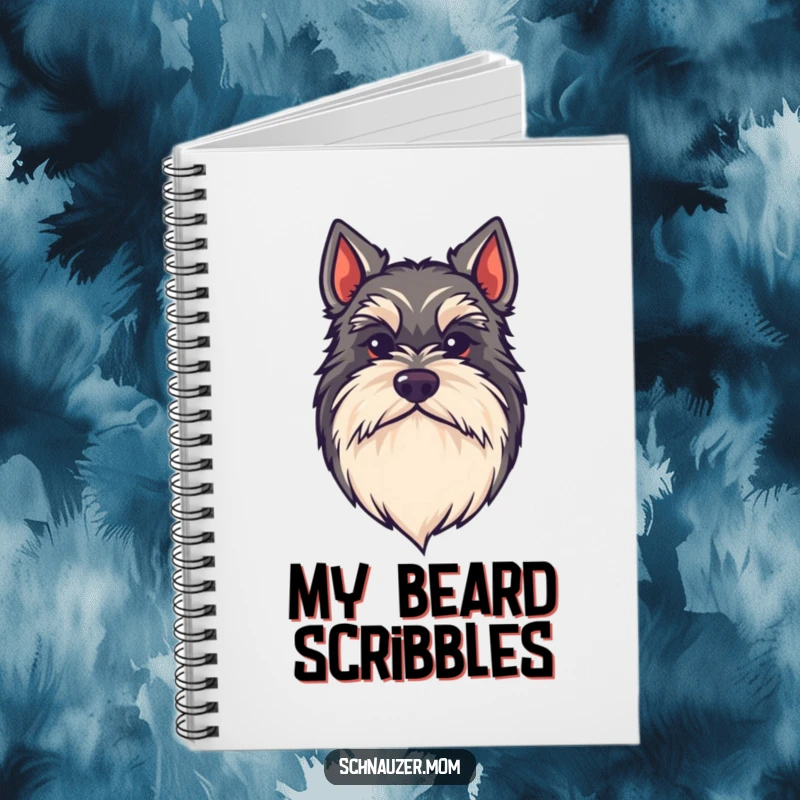 Funny kawaii Schnauzer notebook, a dog with a large, bushy beard, perfect for jotting down ideas with stylish humor.
