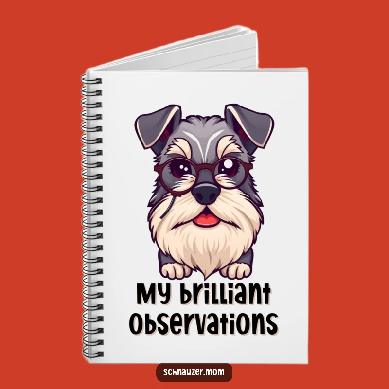 Funny Schnauzer Monocle Notebook - Journal Your Refined Thoughts