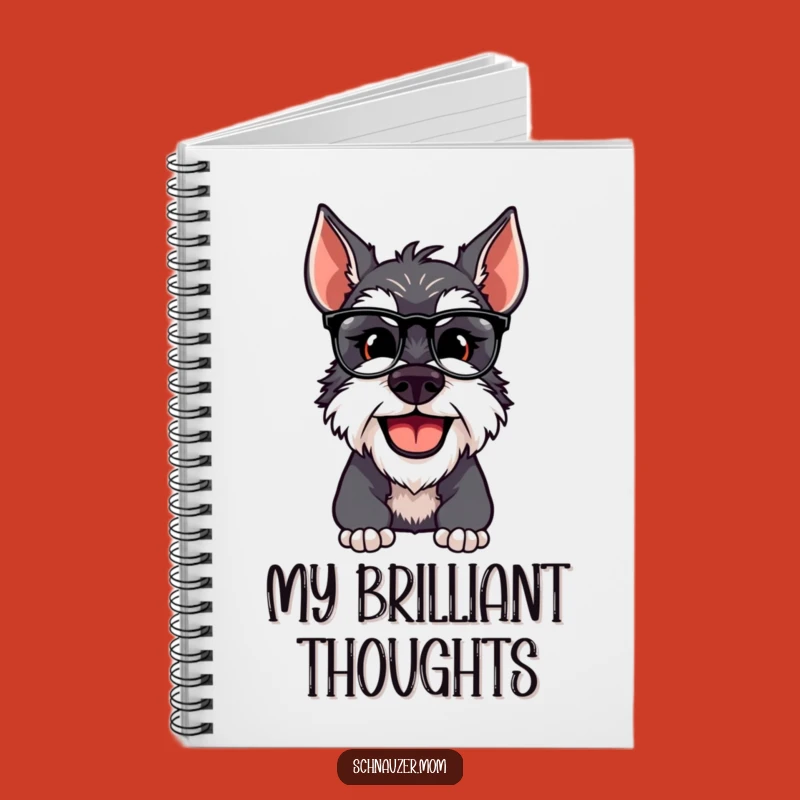 Funny Schnauzer Dog Adjusting Spectacles Notebook - Jot Down Your Brilliant Ideas