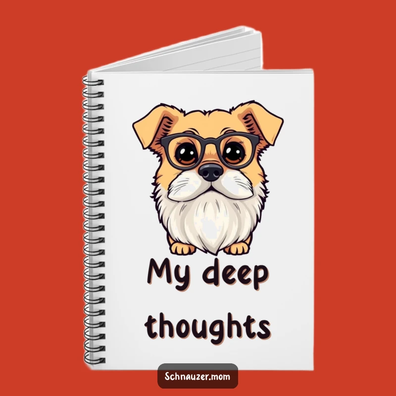 Funny Bearded Scholar Dog Notebook - Tiny Spectacles Curious Journal