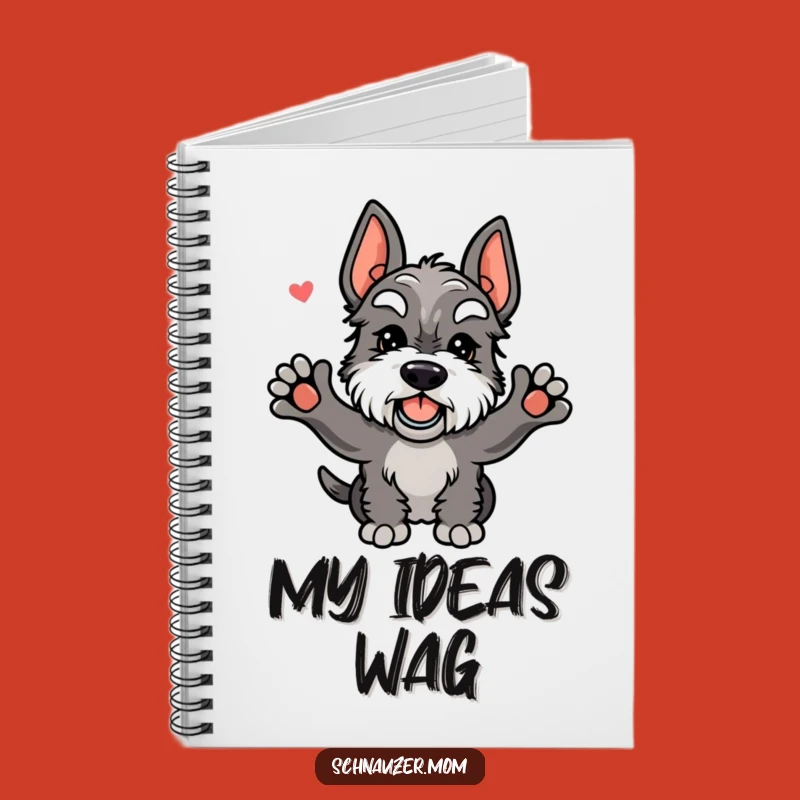 Funny Kawaii Schnauzer Notebook - Joyful Wagging Tail Journal for Ideas