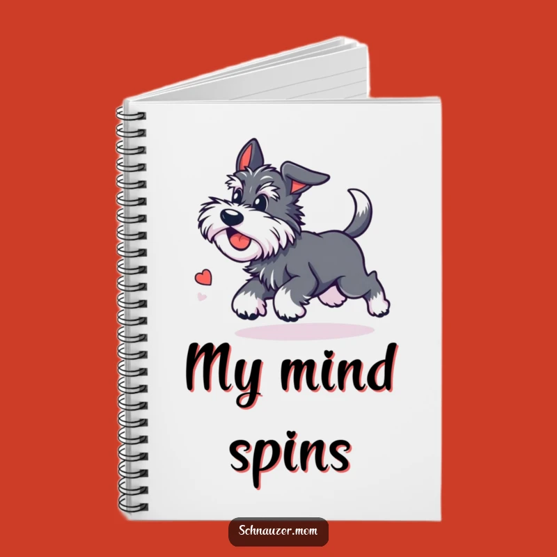 Funny Kawaii Schnauzer Notebook - Dizzy Tail Chase Journal Gift