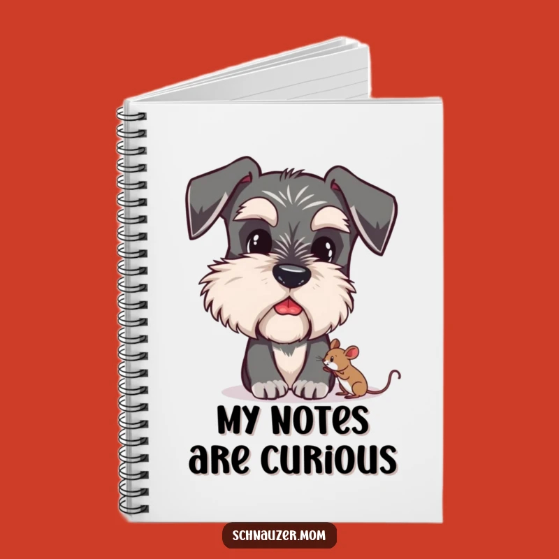 Funny Schnauzer Notebook - Curious Eyebrows & Mouse - Journal Gift