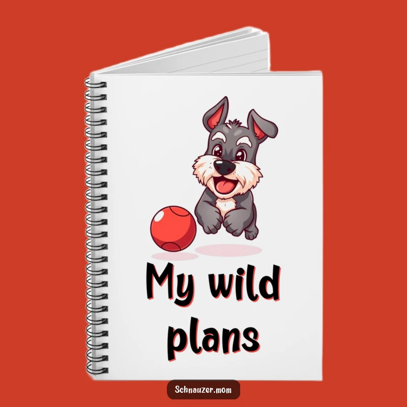 Funny Schnauzer Ball Chase Notebook - Determined Dog Journal