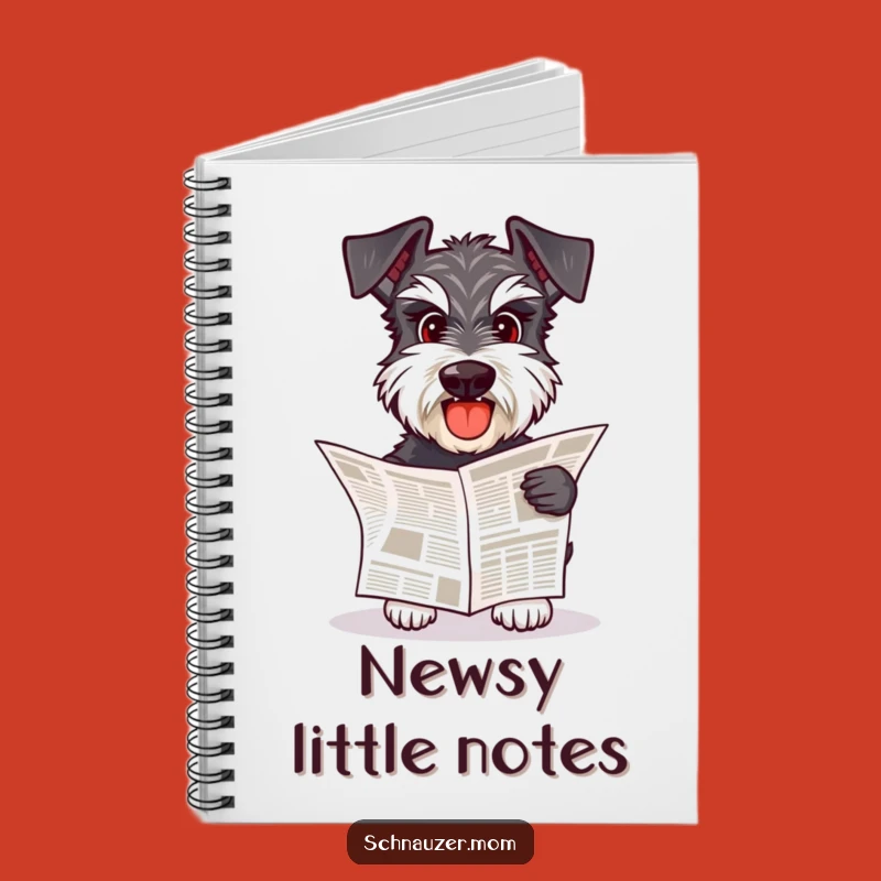 Funny Schnauzer Fetching Newspaper Notebook - Jot Down Your Daily Tasks