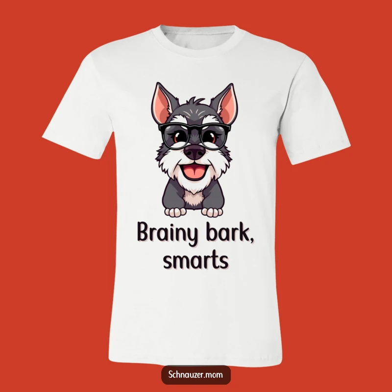 Funny Schnauzer Dog Adjusting Spectacles T-Shirt - Comedic Canine Couture