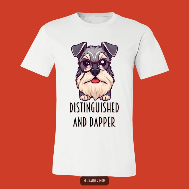 Funny Dapper Schnauzer Monocle T-Shirt - Sophisticated Dog Tee Gift