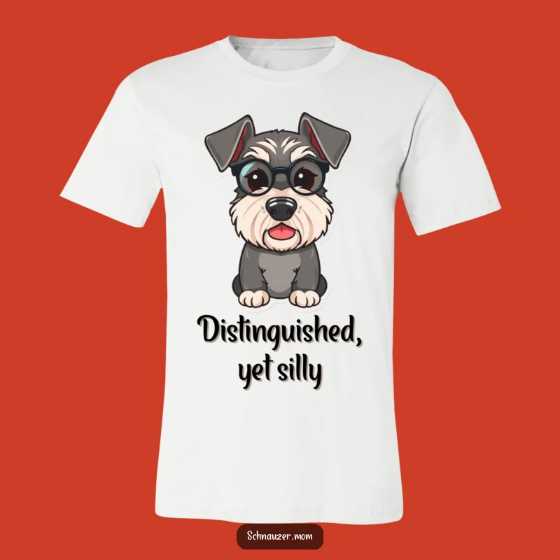 Funny Schnauzer Monocle T-Shirt - Playfully Dapper Dog Design