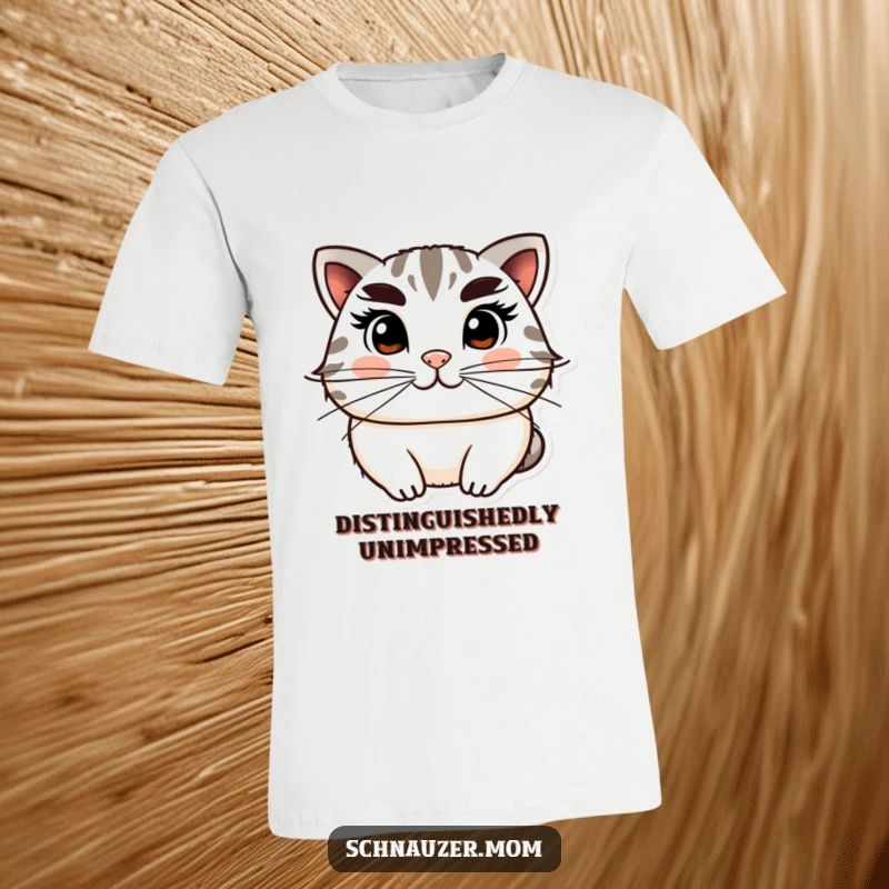 Funny T-Shirt showcasing a sophisticated character with large, bushy eyebrows and a tidy mustache, radiating an air of comical wisdom.