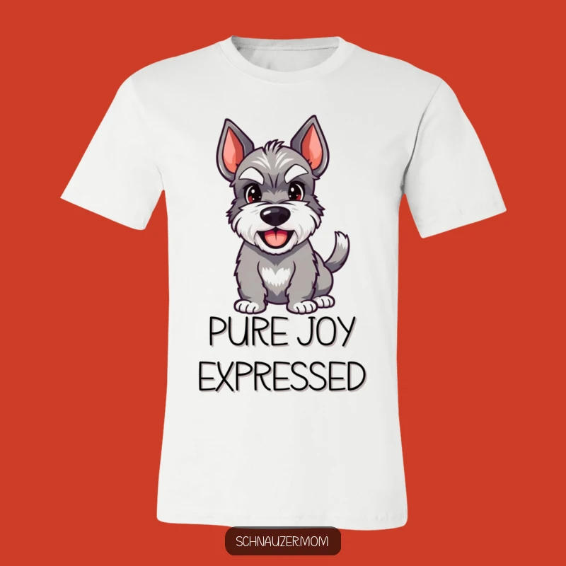 Funny Happy Schnauzer T-Shirt - Wagging Tail Grin - Cheerful Gift