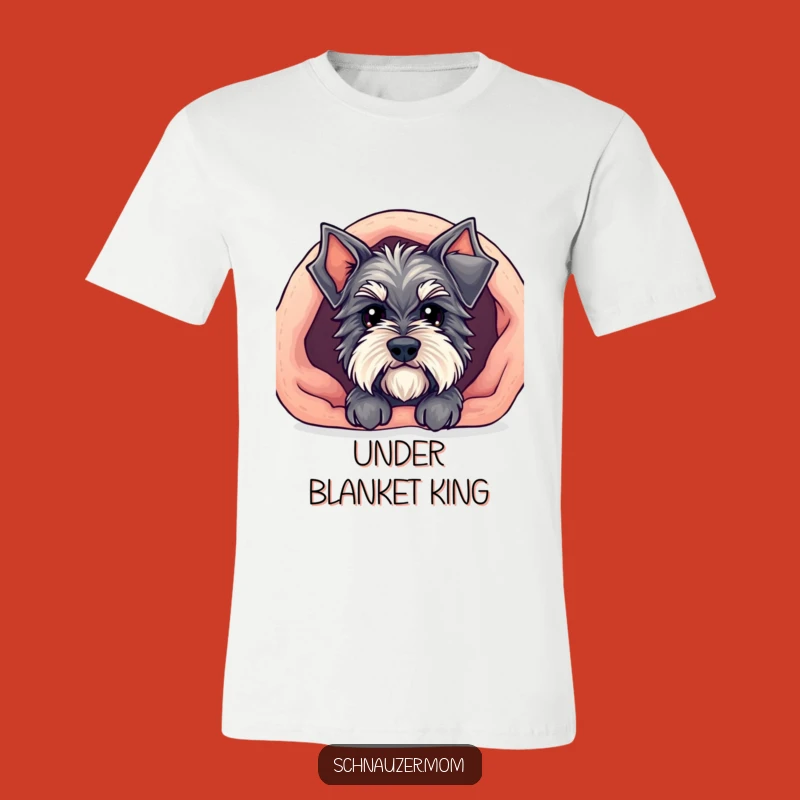 Funny Kawaii Schnauzer T-Shirt - Cozy Blanket Peek Tee Gift