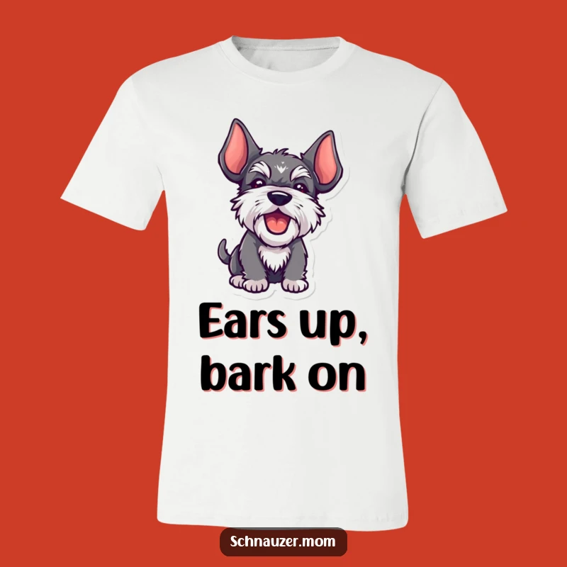 Funny Kawaii Schnauzer T-Shirt - Playful Dog Print, Great Gift Idea