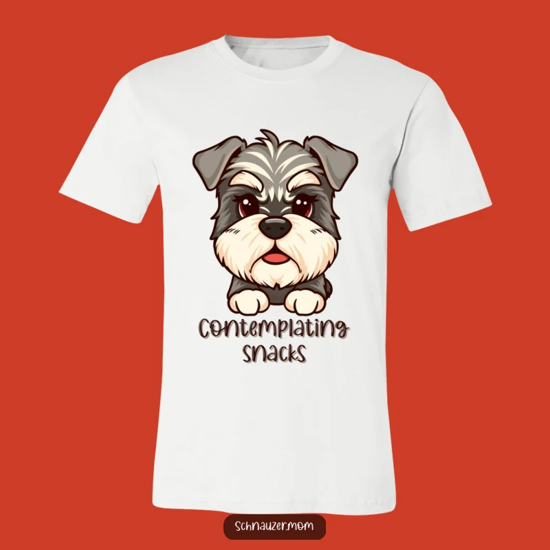 Funny Pensive Schnauzer T-Shirt: Eyebrow Humor Style, Ideal Funny Gift for Schnauzer Fans