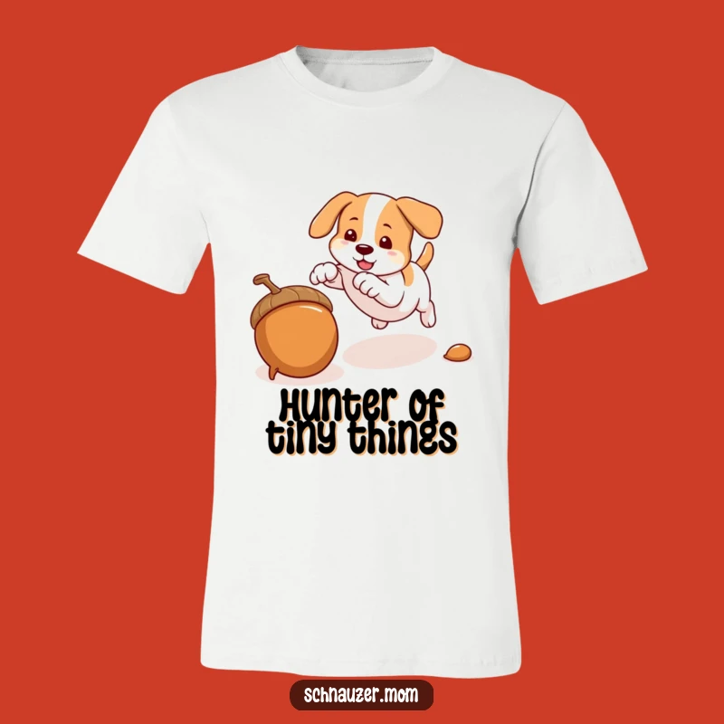 Funny Pouncing Dog Acorn T-Shirt - Hilarious Playful Pup Action Gift