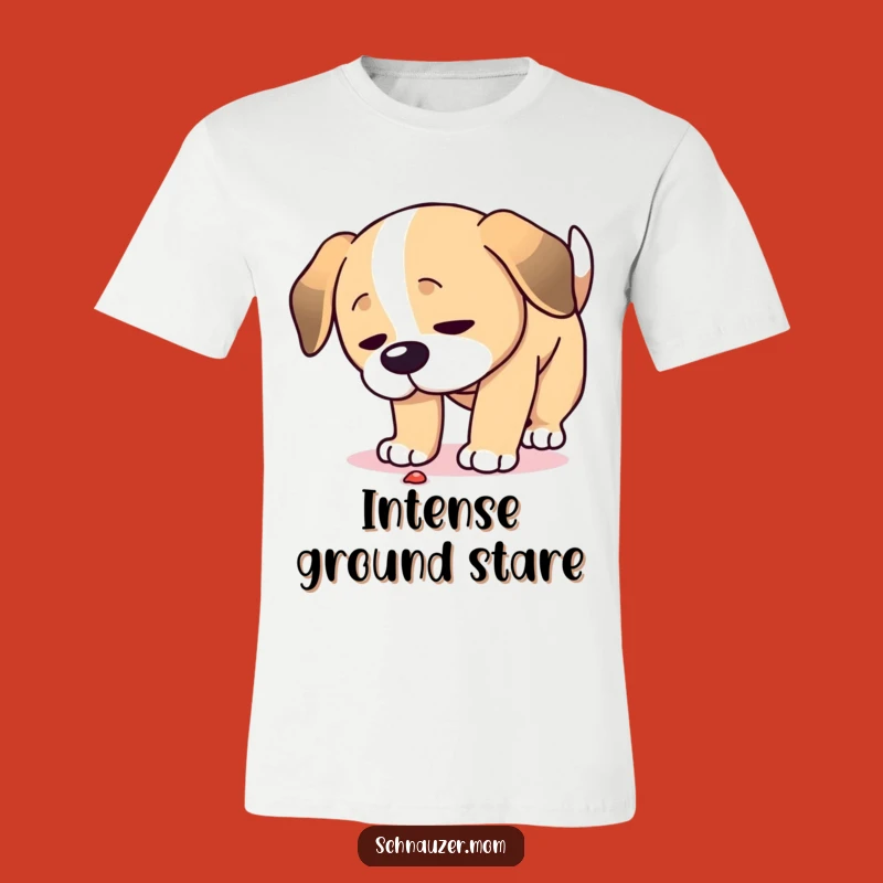 Funny Focused Dog T-Shirt: Intense Ground Sniffing Design for a Hilarious Gift!