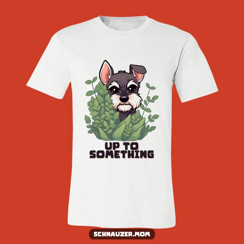 Funny Schnauzer Peeking T-Shirt: Mischievous Dog's Secret Look - Great Tee