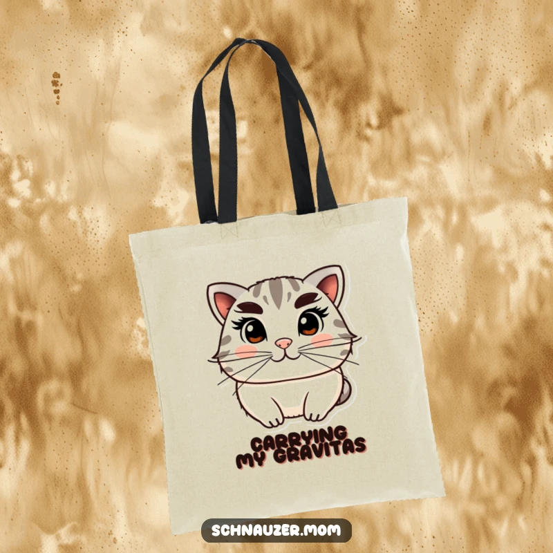 Funny Tote Bag showcasing a distinguished character with prominent bushy eyebrows and whiskers, perfect for carrying items with a witty flair.