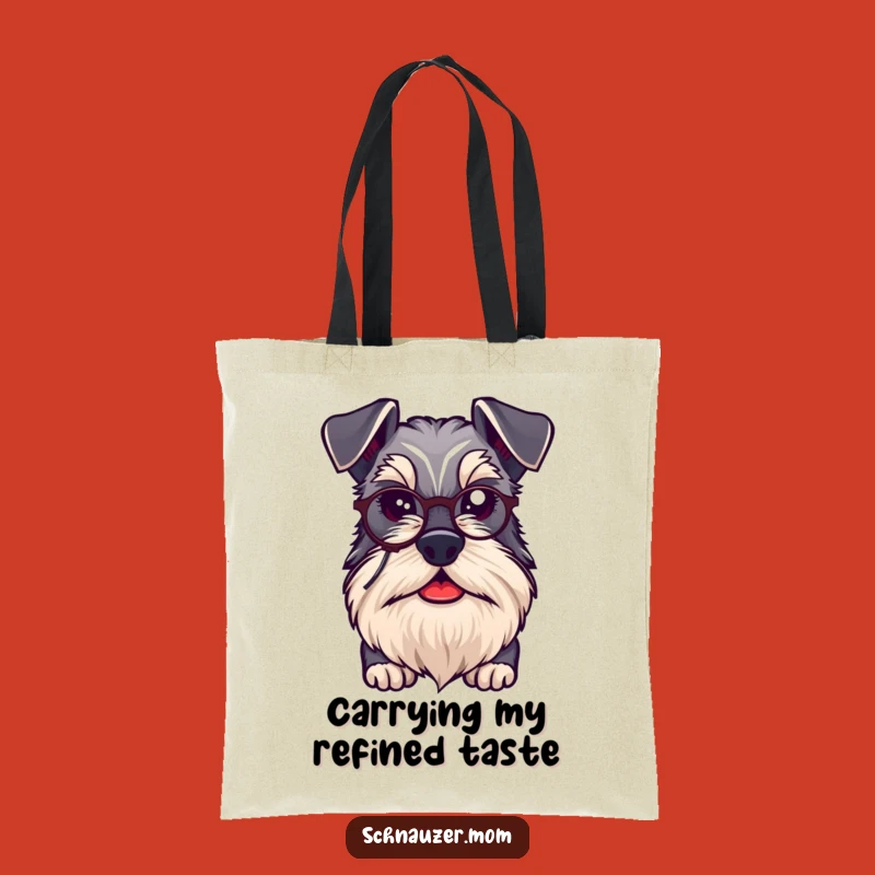 Funny Schnauzer Monocle Tote Bag - Dapper Dog Carryall Gift