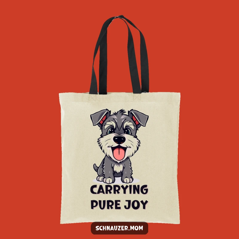 Durable Funny Schnauzer Panting Tote Bag: Happy Dog's Joyful Carry-All
