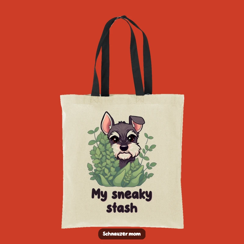 Chic Funny Schnauzer Peeking Tote Bag: Mischievous Pup's Secret Stash