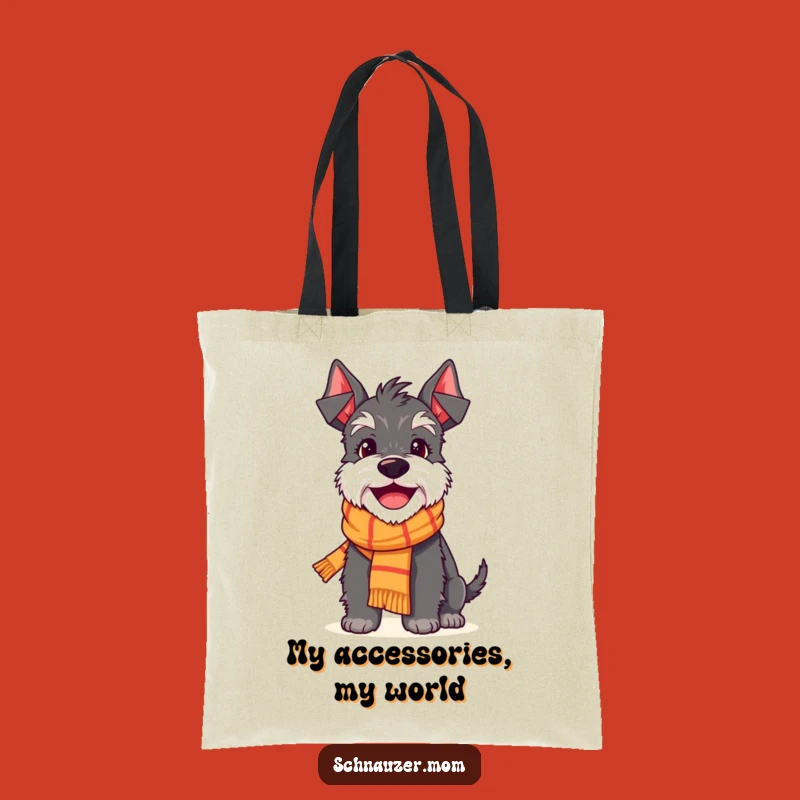 Cute Funny Schnauzer Scarf Smile Tote Bag: Delighted Dog Style, Practical & Cheerful Gift
