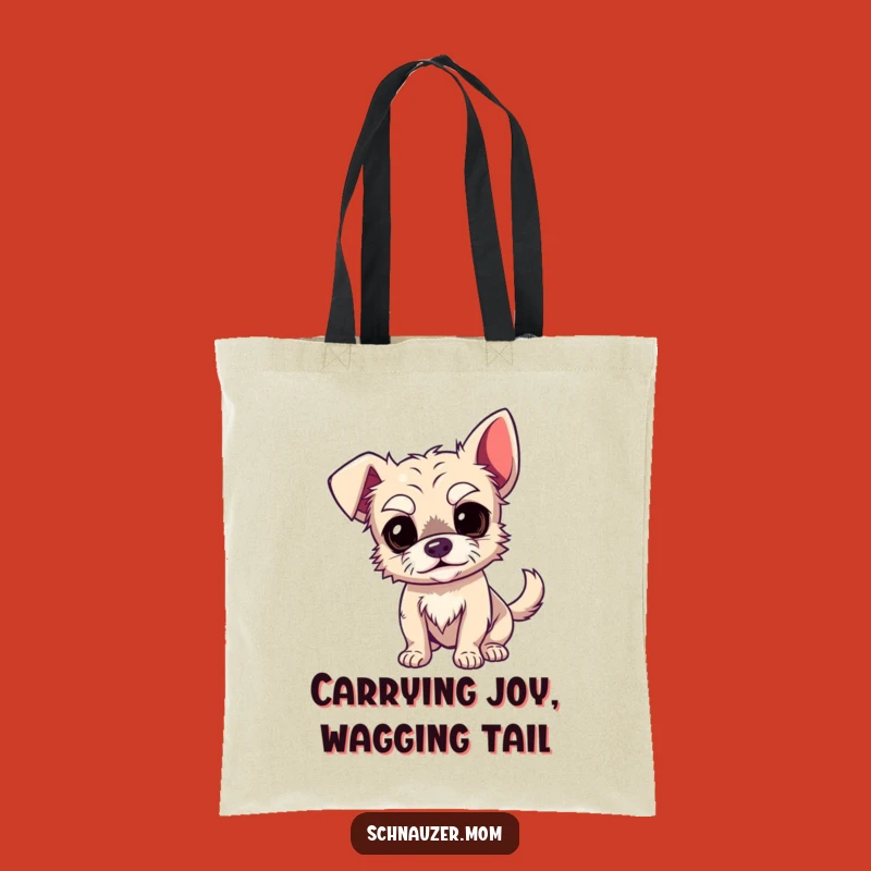 Funny Dog Tote Bag: Carry Your Essentials with Expressive Eyebrows and a Wagging Tail!