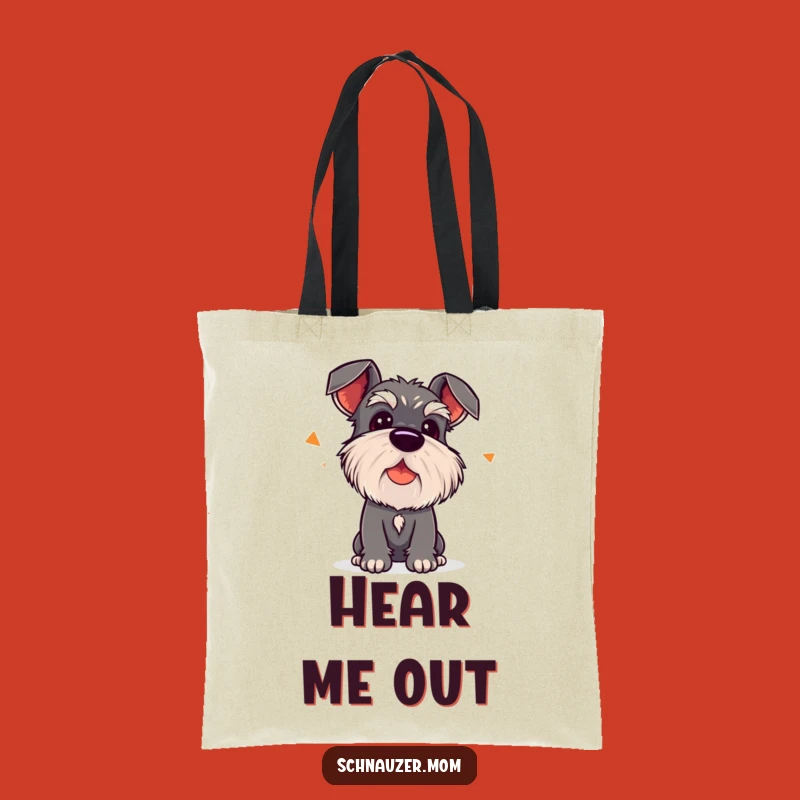 Funny Kawaii Schnauzer Tote Bag: Head Tilt Listening Dog, Practical Gift