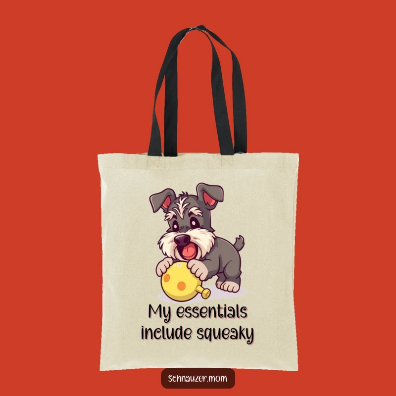 Funny Playful Schnauzer Lady Toy Tote Bag: Carry Your Fun Gift