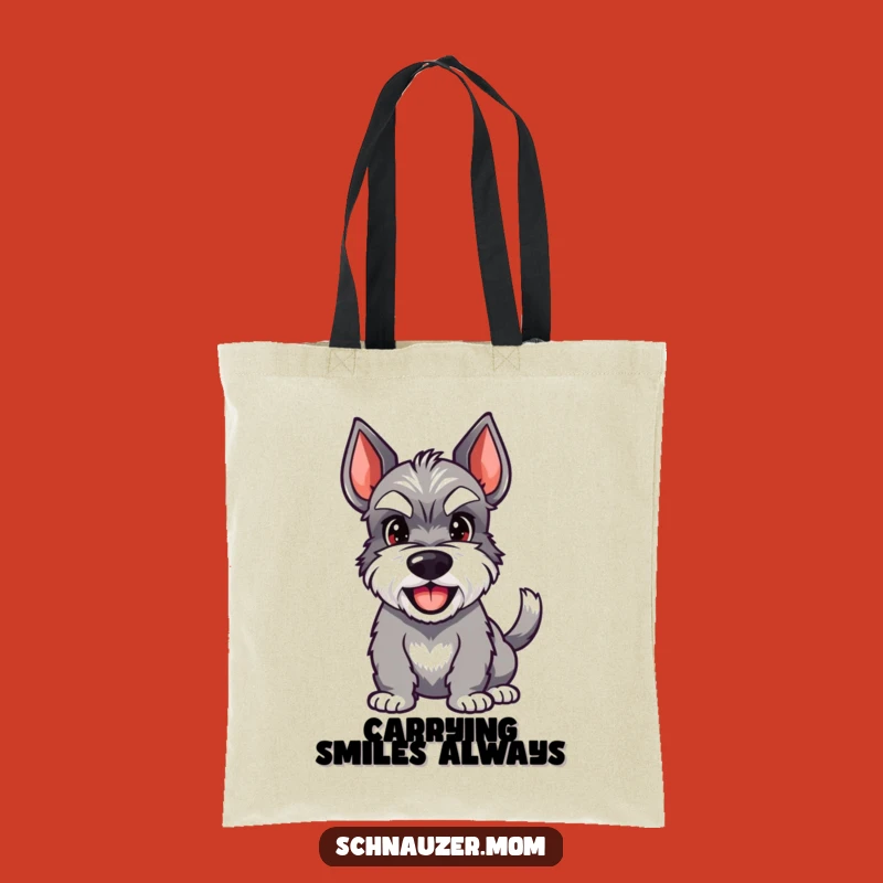Funny Schnauzer Tote Bag - Happy Grin & Wag - Gift Idea