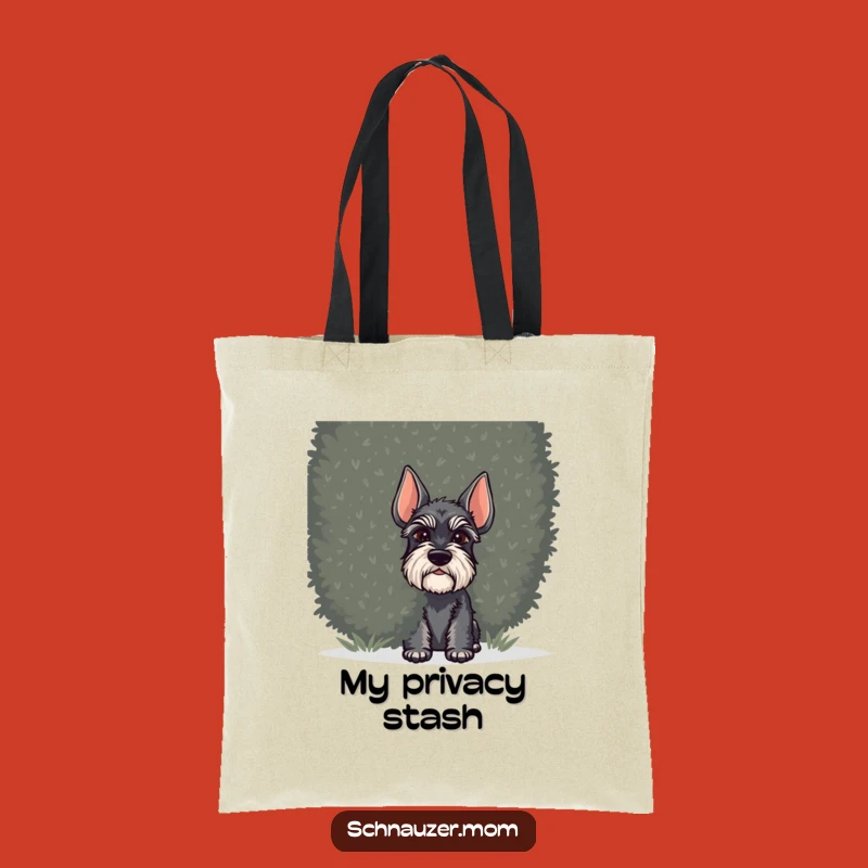 Funny Schnauzer Tote Bag: Playful Peek-a-Boo Shrub Companion
