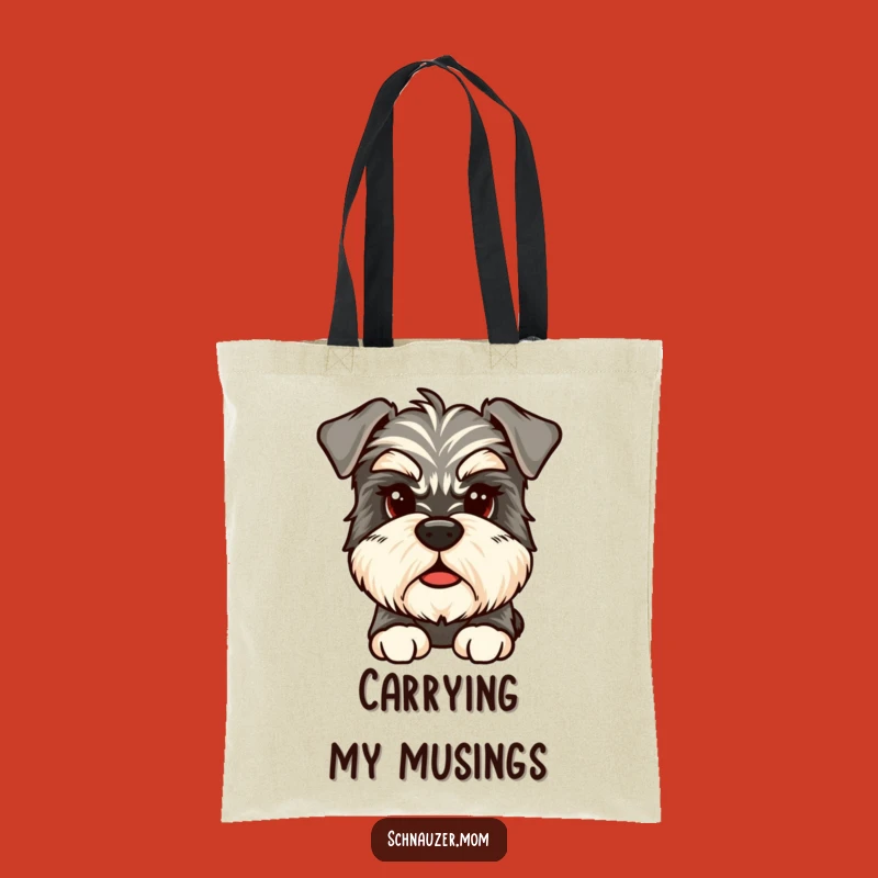 Funny Thoughtful Schnauzer Tote Bag: Carry Your Ponderings, Perfect Funny Gift