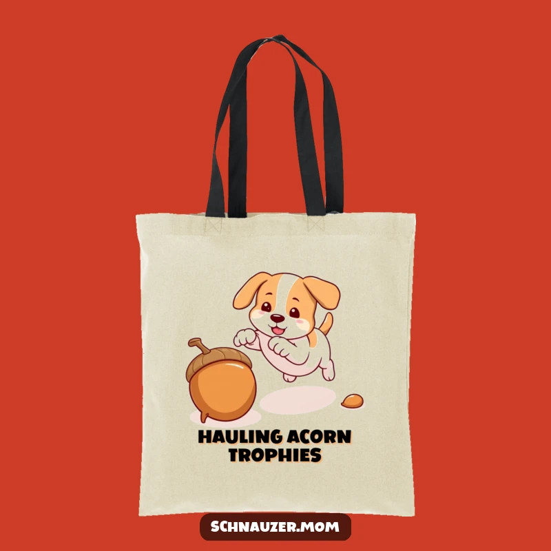 Funny Pouncing Dog Acorn Tote Bag - Durable & Hilarious Playtime Carryall