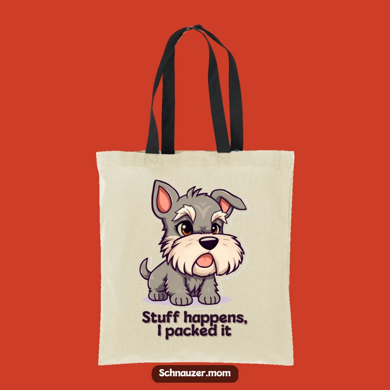 Funny Mischievous Schnauzer Tote Bag: Carry Your Secrets in Style!